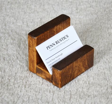 Diy Business Card Holder Wood Business Card Holderdesk Set By Bake