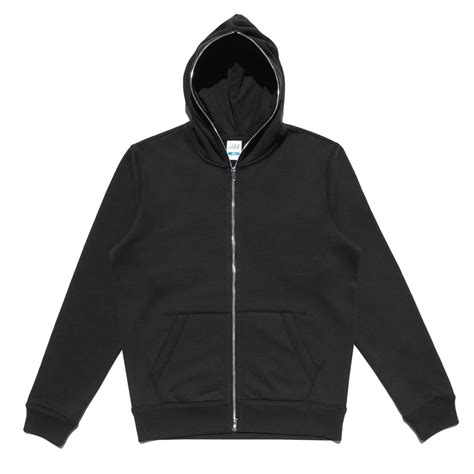 Full Zip Hoodie Over Face Plain Relaxation Hoodie Blackout Edition
