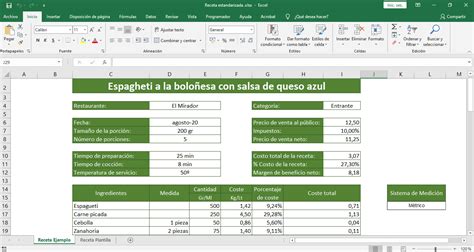 Receta Estandarizada Para Cocinas Profesionales