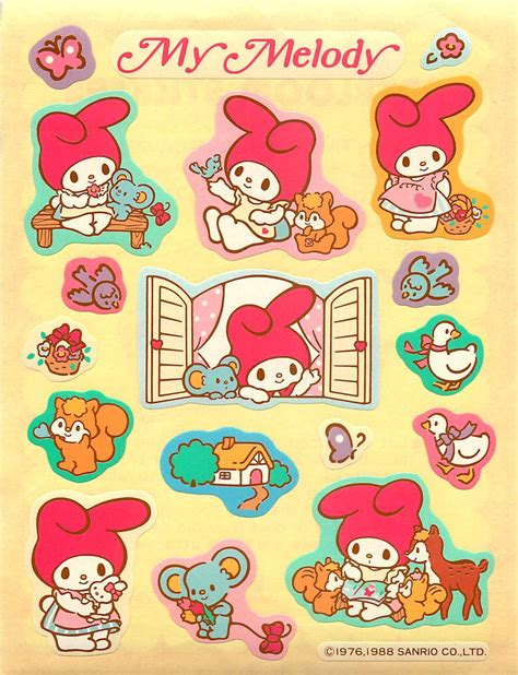 My Melody stickers - playing with her forest... - Cute Hoarder