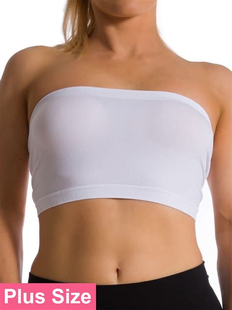 women s plus size tube top bra seamless strapless bandeau bra xl 1x 2x 3x 4x no pad