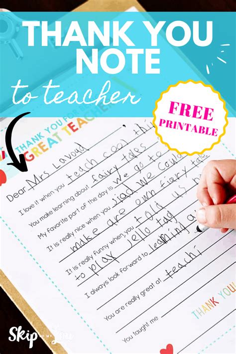Teacher Thank You Notes Examples