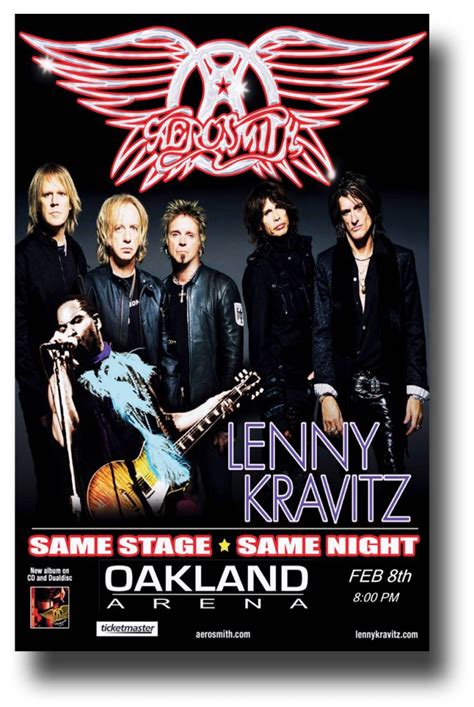 Aerosmith Poster Concert W Lenny Kravitz 17 X 11 Inches Ships Sameday