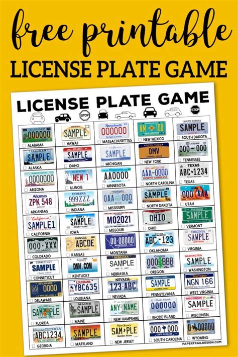 Check spelling or type a new query. Road Trip License Plate Game Printable | Paper Trail ...