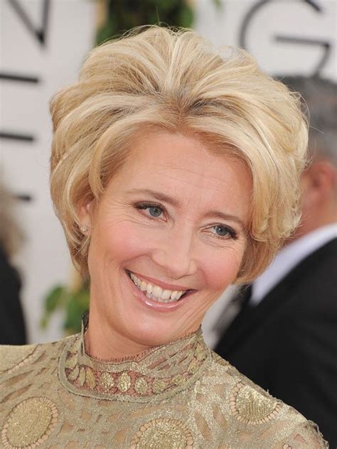 Emma naturally has light brown hair. Emma Thompson attends the 71st Annual Golden Globe Awards ...