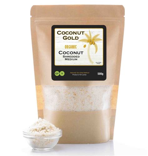 Shredded Coconut Medium Raw Organic Products From Coconut Gold