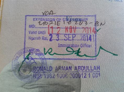 Malaysian visa on arrival (voa) the government of malaysia has introduced visa on arrival (voa) for citizens of the people's republic of china and republic of india visiting malaysia arriving from a third country which is thailand, singapore, and indonesia. Indonesian Visa On Arrival Extension Stamp | Bali in a ...