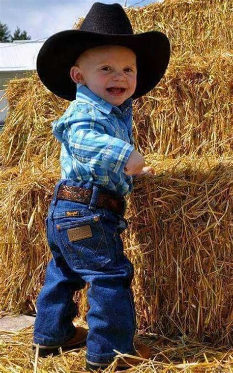 Little Cowboy Toddler Country Outfit With Button Down Shirt And Hat