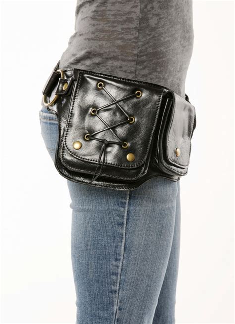 Hip Pack Lace Design Leather Utility Belt Black By Wccouture