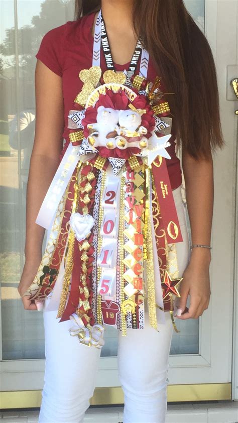Freshman Single Flower Homecoming Mum For My Daughter Gold Red