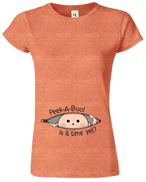 Peek A Boo Ladies Fitted T Shirt Funny Baby Shower Pregnancy T Top T