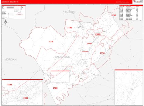 Wilson County Tn Zip Code Wall Map Red Line Style By Marketmaps