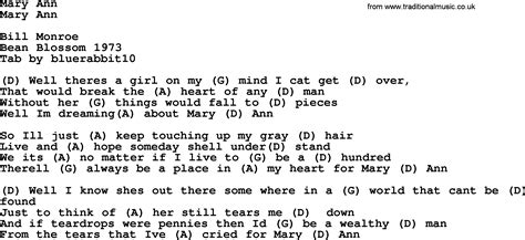 Mary Ann Bluegrass Lyrics With Chords