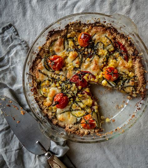 Tomato Zucchini And Corn Pie With Almond Crust Dishing Up The Dirt