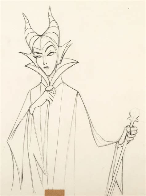 Sleeping Beauty Maleficent Animation Drawing Walt Disney Lot 11152