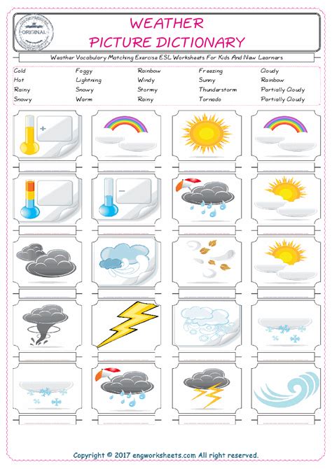 Weather Worksheet For Kids Hows The Weather Today All Esl The Weather