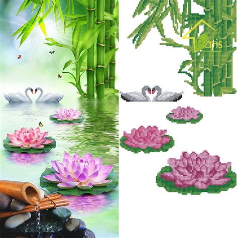 Di taman shuangxi bunga itu berukuran mulai dari tiga sampai delapan meter. Lukisan Diamond 5d Diy Gambar Kolam Teratai Untuk Dekorasi ...