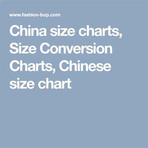Chinese Clothing Size Conversion Chart Online Shopping