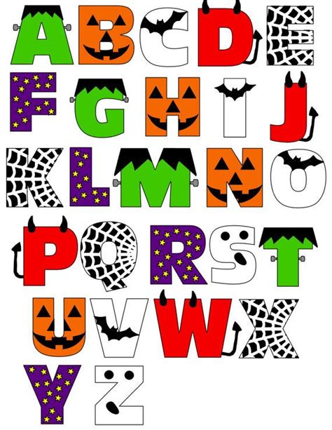 Halloween Alphabet For Boys Digital File Instant Download Halloween