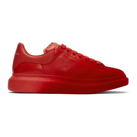 Alexander McQueen Red Velvet Spray Oversized Sneakers For Men Lyst