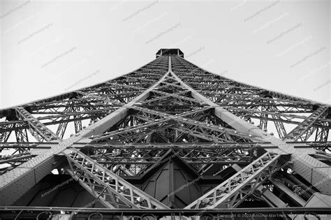 Eiffel Tower Perspective Black And White Photography Wall Art Etsy