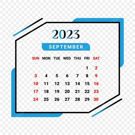 2023 September Month Calendar Skyblue And Black Monthly Calendar 2023