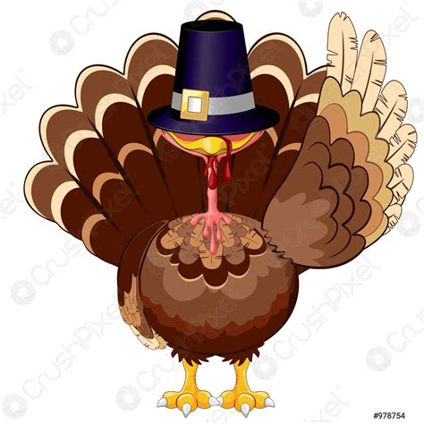 Thanksgiving Turkey Funny Cartoon Character Vector Illustration Stock