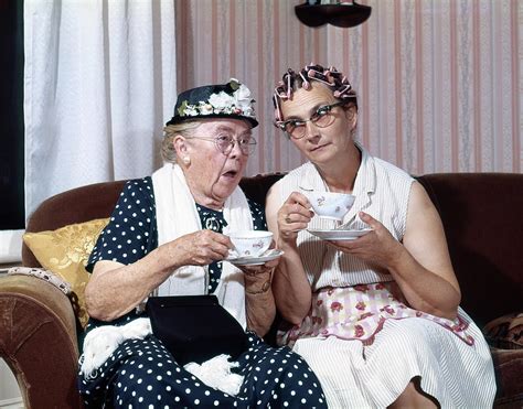 1950s Two Elderly Drinking Tea Photograph By Vintage Images Pixels