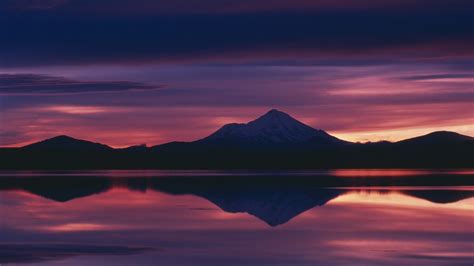 Nature Landscape Mountain Sunset Reflection Clouds
