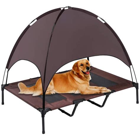 Ample and stable, this outdoor dog bed offers a lot in terms of support. Outdoor #Dog Bed, Elevated #Pet Cot with Canopy,Portable ...