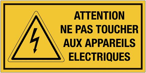 Panneau danger ne pas toucher aux appareils électrique Seton FR