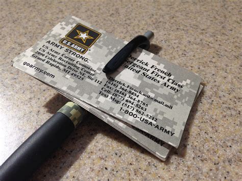 The japanese call business cards meishi and they are a universal part of all business, governmental, and military interactions. Army Recruiter Business Cards College Campus | Steven ...