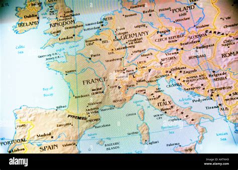 Current Map Of Europe Stock Photo Alamy