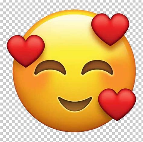 An Emoticive Smiley Face With Hearts On Its Cheeks Transparent