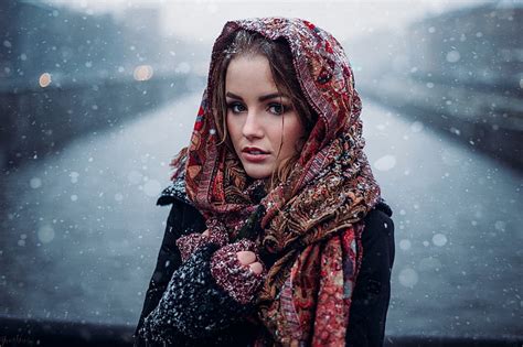 ivan proskurin invierno frío nieve 500 px mujeres modelo julia tavrina fondo de pantalla