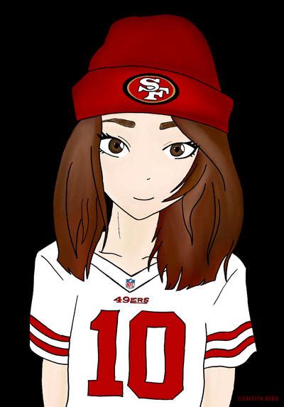 Anime Girl Wearing 49ers Jersey By Seloty On Deviantart