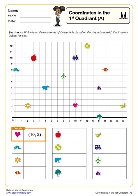 Coordinates In The First Quadrant A Worksheet Fun And Engaging Year 4 Pdf Worksheets