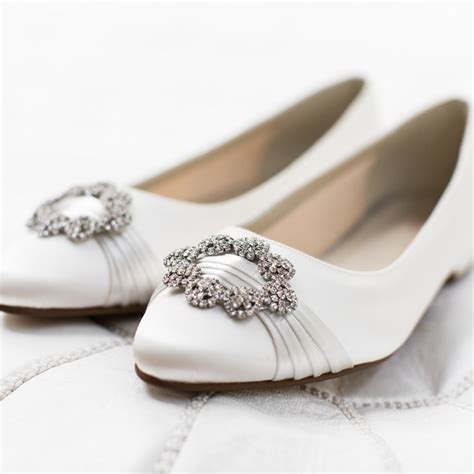 Rainbow Club Dulcie Dyeable Ivory Satin Pumps With Crystal Brooch