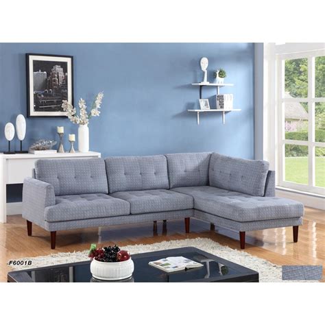 Gray Flint Linen Sectional Sofa Set 2 Piece Sh6001b The Home Depot