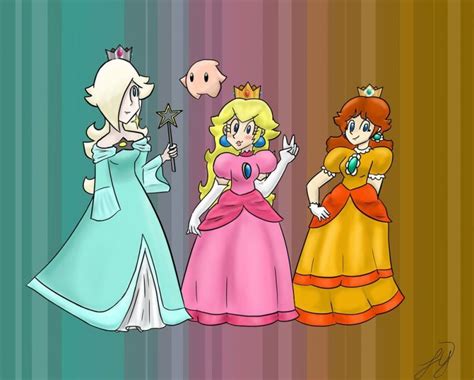 Princess Peach Daisy And Rosalina Fan Art