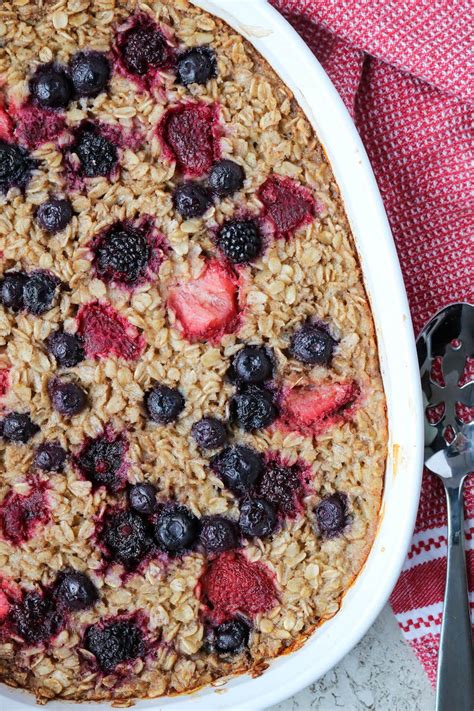 Mixed Berry Baked Oatmeal Stephanie Kay Nutritionist And Speaker