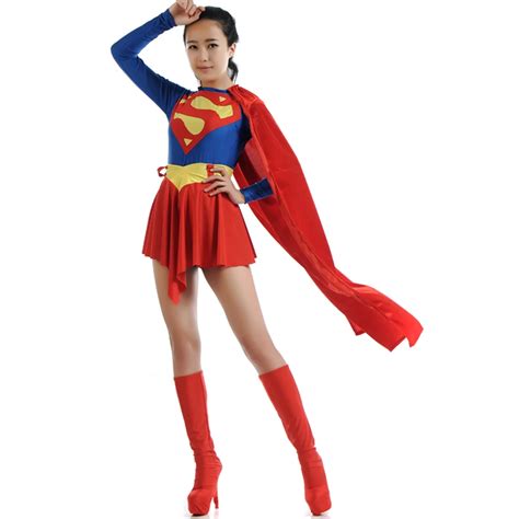 Classic Supergirl Costume Sexy Women Superhero Costume Fancy Dress Party Outfit Wonder Woman