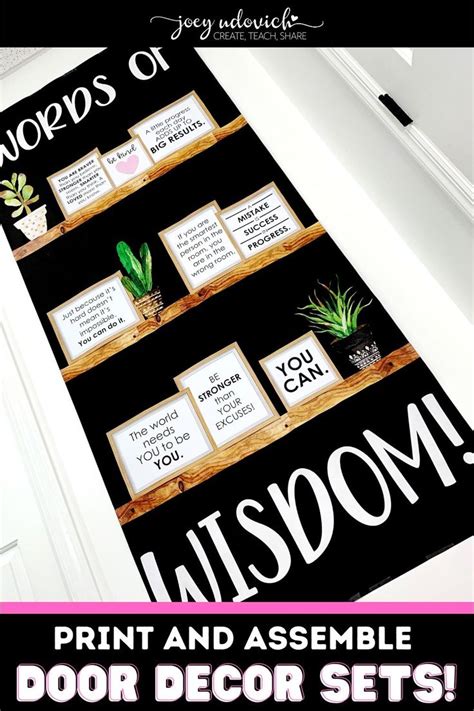 Door Decor Or Bulletin Board Words Of Wisdom Print And Assemble