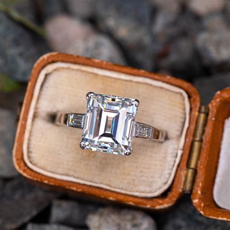 Ct Emerald Cut Moissanite Engagement Ring K Solid Gold Etsy