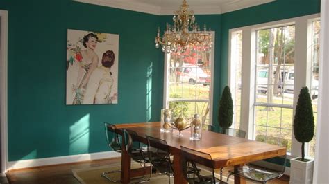 Teal Dining Room Eclectic Dining Room Dallas By