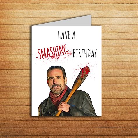 The Walking Dead Birthday Card Printable Funny Negan Card Etsy