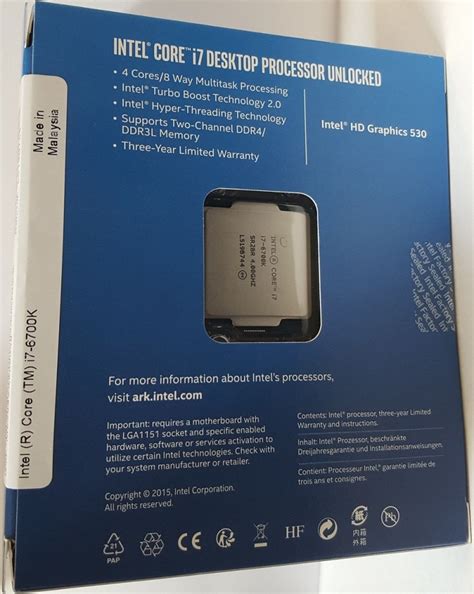 Intel Core I7 6700k And Core I5 6600k Skylake Retail Box Cpu Photos