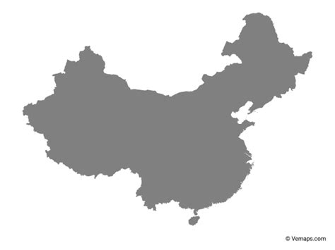 Grey Map Of China Free Vector Maps China Map Vector Illustration