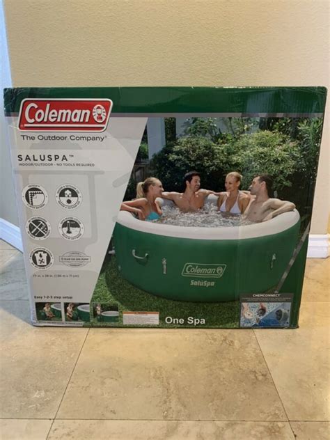 Coleman Saluspa Inflatable Jet Hot Tub Spa Green White 77 X 28