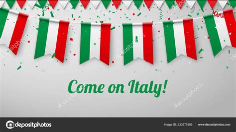 Vamos Italia Fondo Con Banderas Nacionales Vector De Stock Por